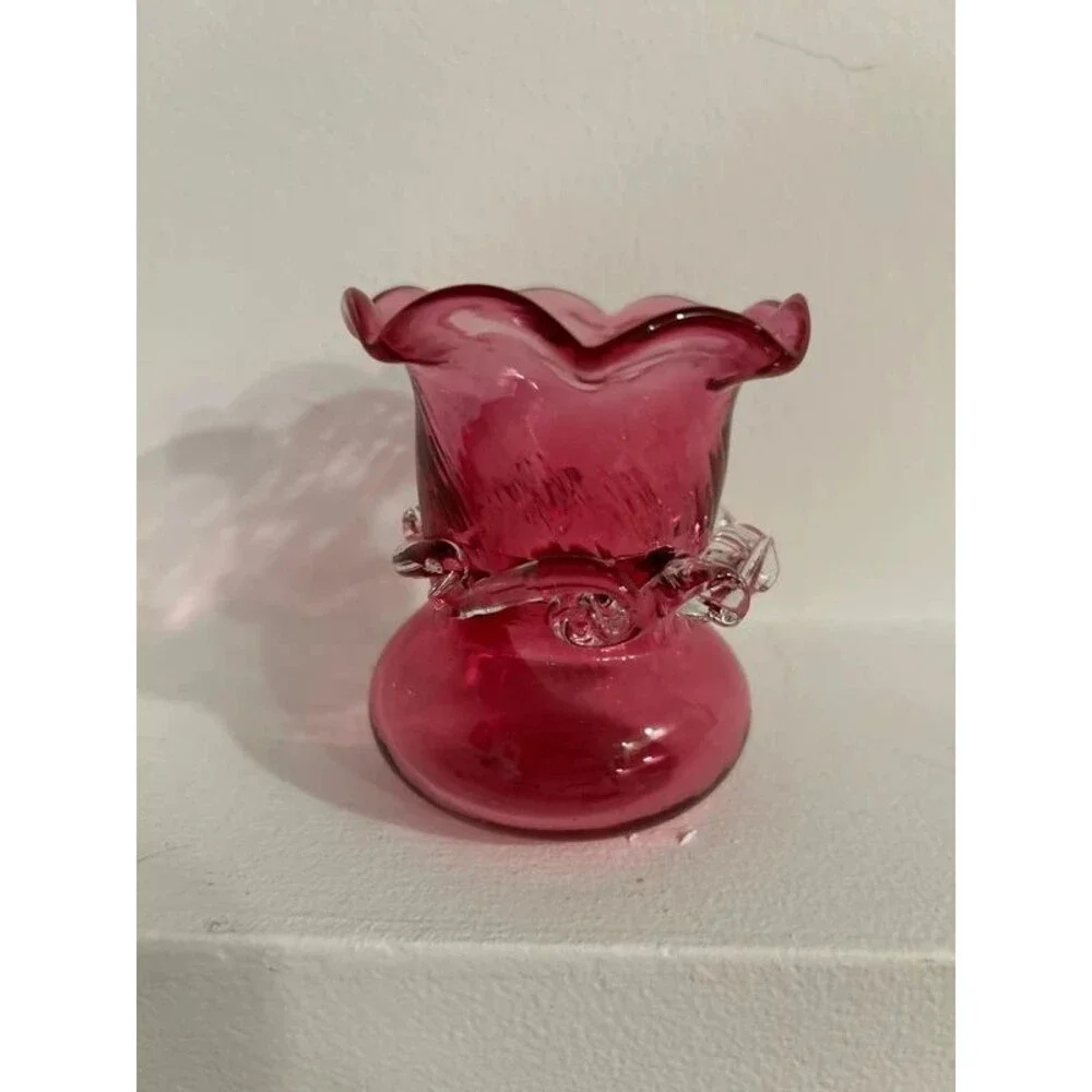 Pilgrim Glass Cranberry Bud Vase